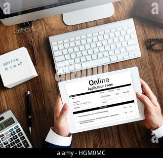 Formulaire de demande en ligne Info Détail Concept Banque D'Images