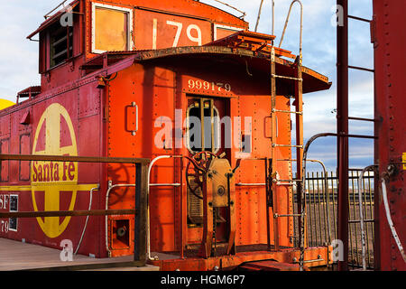 Quartier historique de Santa Fe Railroad Train Wagon Banque D'Images