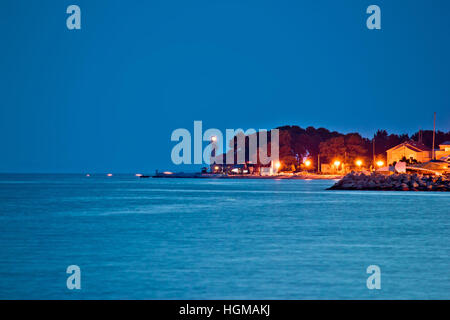 Vue de nuit dans la péninsule de Puntamika Zadar, Dalmatie, Croatie Banque D'Images