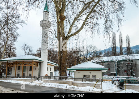 Sarajevo, Bosnie-et-Herzégovine. 10 janvier, 2017. Bakr-babin mosquée du crédit sous la neige : Vedad Ceric/Alamy Live News Banque D'Images