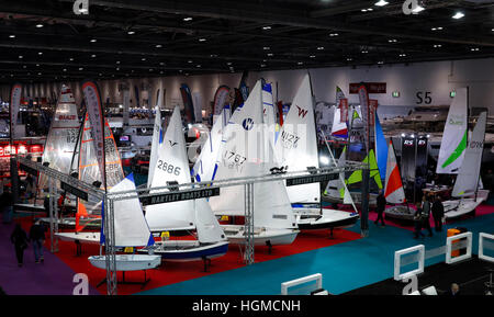 Londres, Royaume-Uni. 10 janvier, 2017. Photo prise le 10 janvier 2017 montre le bateau sur le London Boat Show at ExCel à Londres, Grande-Bretagne. © Han Yan/Xinhua/Alamy Live News Banque D'Images