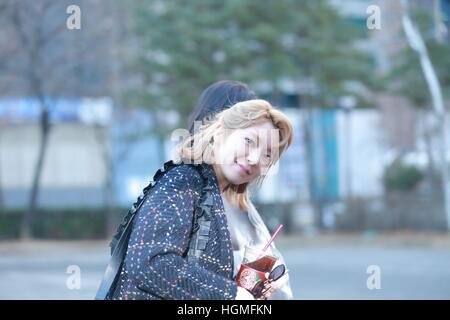 (Chine et Corée) Droits de Séoul, Corée. 10 janvier, 2017. L'agriculture, dix-sept, jusqu'10tion, WJSN et assister au Pentagone rehersal de Music Bank à Séoul, Corée. © TopPhoto/Alamy Live News Banque D'Images