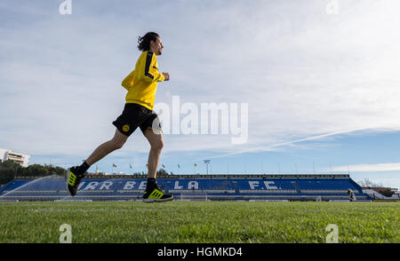 Marbella, Espagne. Jan 11, 2017. Le Dortmund Neven Subotic tournant au Borussia Dortmund le camp d'entraînement à Marbella, Espagne, 11 janvier 2017. Photo : Guido Kirchner/dpa/Alamy Live News Banque D'Images