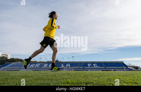 Marbella, Espagne. Jan 11, 2017. Le Dortmund Neven Subotic tournant au Borussia Dortmund le camp d'entraînement à Marbella, Espagne, 11 janvier 2017. Photo : Guido Kirchner/dpa/Alamy Live News Banque D'Images