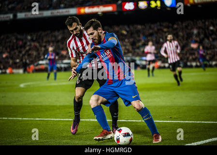 Barcelone, Espagne. Jan 11, 2017. L'avant du FC Barcelone Messi en action au cours de la Copa del Rey (Coupe du Roi) rond de jambe 16 deuxième match de football FC Barcelone vs Athletic Club Bilbao au Camp Nou à Barcelone. Credit : Matthias Rickenbach/ZUMA/Alamy Fil Live News Banque D'Images