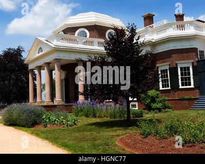 Monticello la gracieuse maison construite par Thomas Jefferson sur la rivière Potomac, près de Richmond Virginia USA Banque D'Images