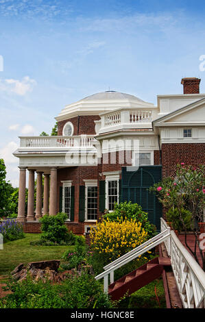 Monticello la gracieuse maison construite par Thomas Jefferson sur la rivière Potomac, près de Richmond Virginia USA Banque D'Images