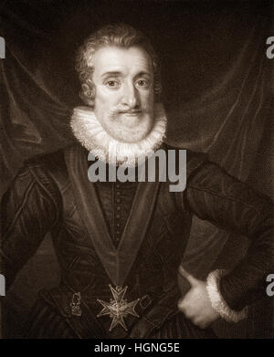 Henry IV, Henri IV, Henri Quatre, Heinrich IV., 1553-1610, roi de Navarre Henri III et le roi de France Banque D'Images