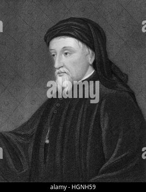 Geoffrey Chaucer, ca. 1343 - 1400, le plus grand poète anglais du Moyen Âge Banque D'Images