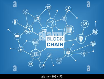 Blockchain background vector illustration Illustration de Vecteur