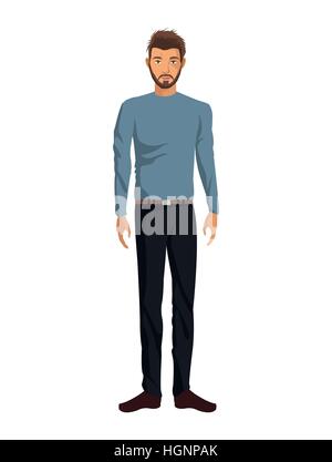 La mode casual homme tshirt gris pantalon noir Illustration de Vecteur