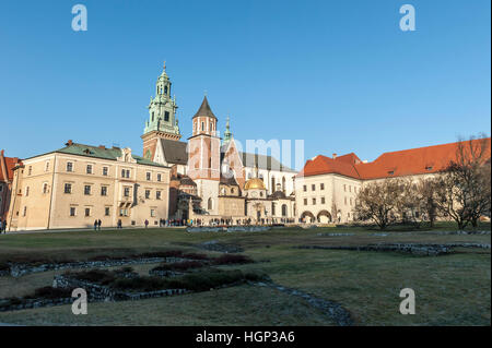 La cathédrale du Wawel, Cracovie, Pologne Banque D'Images