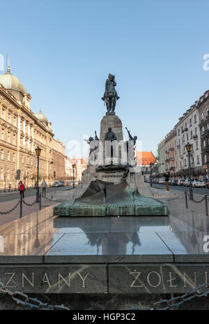 Le Monument Grunwald, Cracovie Banque D'Images