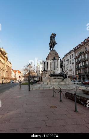 Le Monument Grunwald, Cracovie Banque D'Images