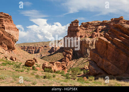 Canyon auezov et la vallée des châteaux connus sous le nom de Grand Canyon du Kazakhstan Banque D'Images