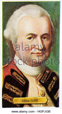 Lord Clive, le Major-général Robert Clive 1725 - 1774,1er baron Clive, commandant en chef de l'Inde britannique au milieu des années 1700 Banque D'Images