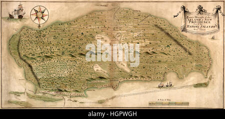 Carte des Bahamas 1700 Banque D'Images