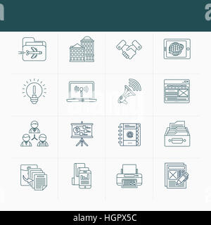 Si diverses icônes de ligne sur les entreprises Banque D'Images
