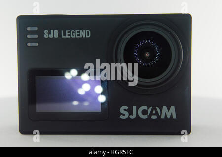 SJCAM SJ6 légende du sport et de l'objectif avant de l'appareil photo action photo du produit Banque D'Images