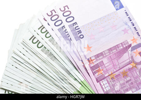 Pile de l'argent - Billets en euro sont la devise de l'Europe Banque D'Images