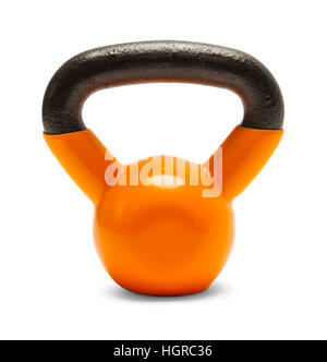 Exercice Kettlebell Poids Main isolé sur fond blanc. Banque D'Images