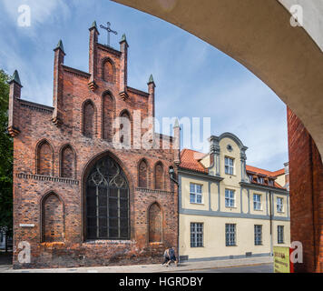 La Pologne, la Poméranie, Gdansk (Dantzig), l'église Sainte-elisabeth et hôpital dans la vieille ville de Gdansk Banque D'Images