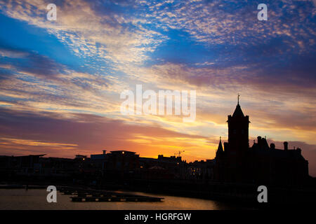 Pier Head, la baie de Cardiff, Pays de Galles, Royaume-Uni Banque D'Images