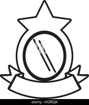 Shield round star ribbon contours vecteur vide illustration eps 10 Illustration de Vecteur