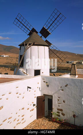 Moulin dans le musée Centro de Interpretacion de los Molinos, Tiscamanita, Fuerteventura, Îles Canaries, Espagne Banque D'Images