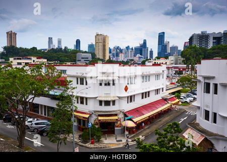 Singapour, l'Art Deco District de Tiong Bahru Banque D'Images