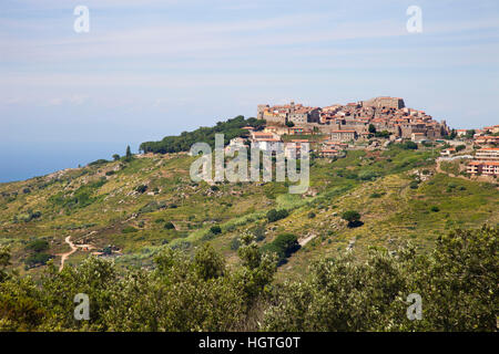 Giglio Castello Village, l'île de Giglio, archipel toscan, Toscane, Italie, Europe Banque D'Images