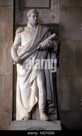 Statue de Sir William Hoste 1 baronnet en la Cathédrale St Paul Banque D'Images