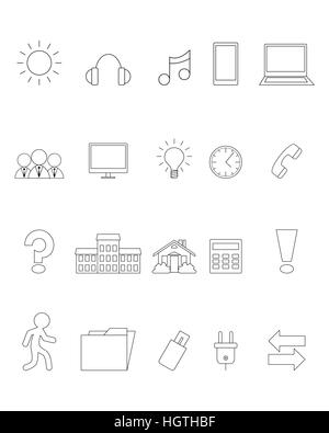 Vector illustration d'un jeu de grandes icônes Illustration de Vecteur
