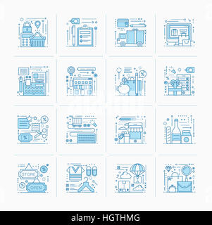 Ensemble de divers icônes liées à votre ligne Banque D'Images