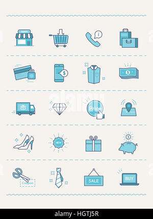 Ensemble de divers icônes liées à votre ligne Banque D'Images