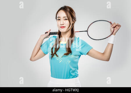 Young female tennis player Banque D'Images