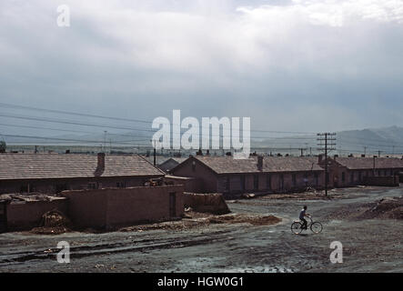 Province de Ningxia hui villages de Yinchuan Lanzhou train, Chine, 1980 Banque D'Images