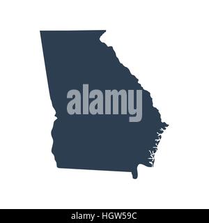 La carte de l'état américain de la Géorgie Illustration de Vecteur