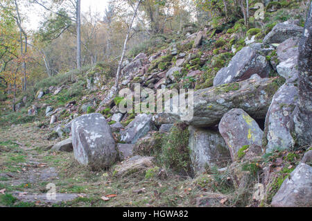 La mer des rochers, Bade-Wurtemberg, Odenwald, Koenigstuhl, Heidelberg, région Rhin-Neckar, Palatinat électoral, Allemagne Banque D'Images