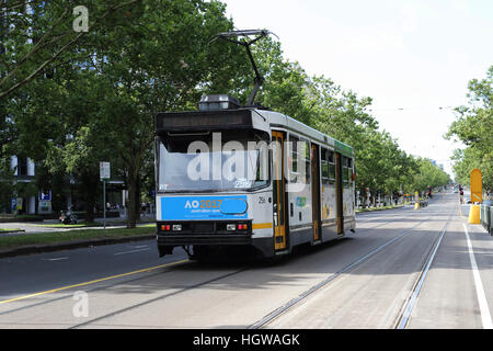 La ville moderne de Melbourne en Australie Melbourne City Tram Banque D'Images