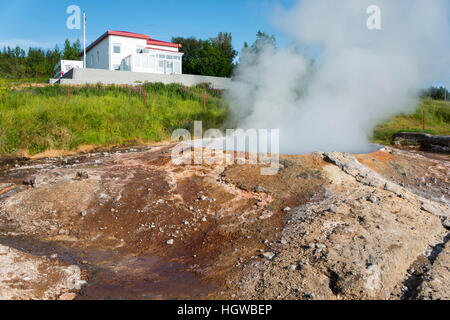 Ystihver, Hot spring, Hveravellir, zone géothermique, route 87, l'Islande Banque D'Images