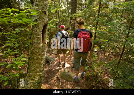 Les randonneurs sur le mont Monadnock dans Monadnock State Park à Jaffrey, New Hampshire. Banque D'Images