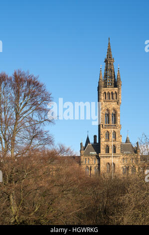 La tour de l'Université de Glasgow à Gilmorehill, Glasgow, Écosse, Royaume-Uni Banque D'Images