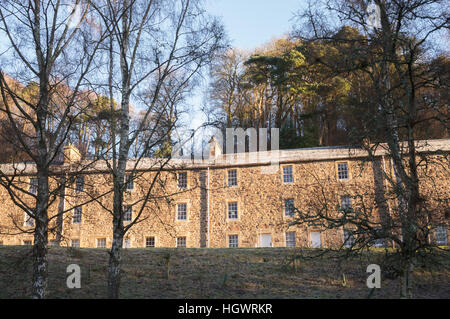 Maisons de travailleurs à New Lanark Mills world heritage site, Ecosse, Royaume-Uni Banque D'Images