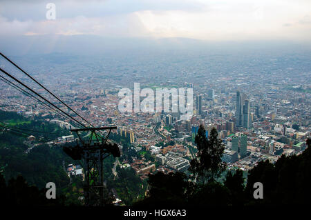 Quartier Central des Affaires, vue du Cerro Monserrate, Bogota, Colombie Banque D'Images