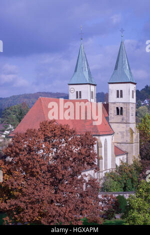 L'église du village de Murrhardt, Murrhardt, Murr Valley, Région de Rems-Murr, Bade-Wurtemberg, Allemagne Banque D'Images