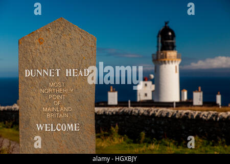 Phare, Dunnet Head, Ecosse, Royaume-Uni Banque D'Images