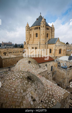 Sion, l'église de l'Abbaye de la Dormition sur le Mont Sion à Jérusalem, Israël, Asie Banque D'Images
