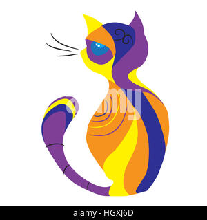 Fantastique fabuleux chat multicolore Banque D'Images