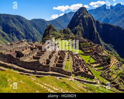 Ruines Incas de la cité perdue de Machu Picchu - Pérou Banque D'Images